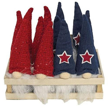 Americana Gnome Plush Ornament 2 Asstd - The Fox Decor